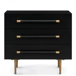 TOV STRIDE BLACK LACQUER NIGHTSTAND