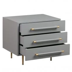 TOV STRIDE GREY LACQUER NIGHTSTAND Furniture