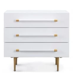 TOV STRIDE WHITE LACQUER NIGHTSTAND Furniture