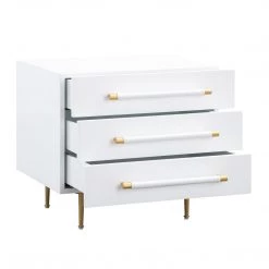 TOV STRIDE WHITE LACQUER NIGHTSTAND Furniture