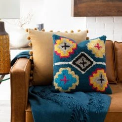 SURYA Pillows + Decor VELVET POM PILLOW