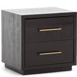 FOUR HANDS SUKI BURNISHED BLACK NIGHTSTAND Furniture