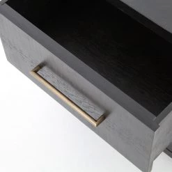 FOUR HANDS SUKI BURNISHED BLACK NIGHTSTAND Furniture