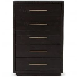 FOUR HANDS SUKI BURNISHED BLACK TALL BOY DRESSER Furniture
