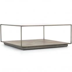 FOUR HANDS Furniture SUNBURST ETCHED BRASS SQUARE COFFEE TABLE