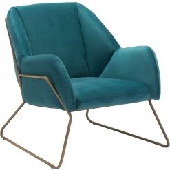 ZUO SUNDAY CHAIR: TEAL VELVET Living Room