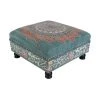SURYA Living Room KAMALA COCKTAIL OTTOMAN: TEAL MULTI