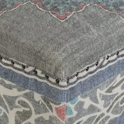 SURYA KAMALA COCKTAIL OTTOMAN: GRAY, DENIM Living Room