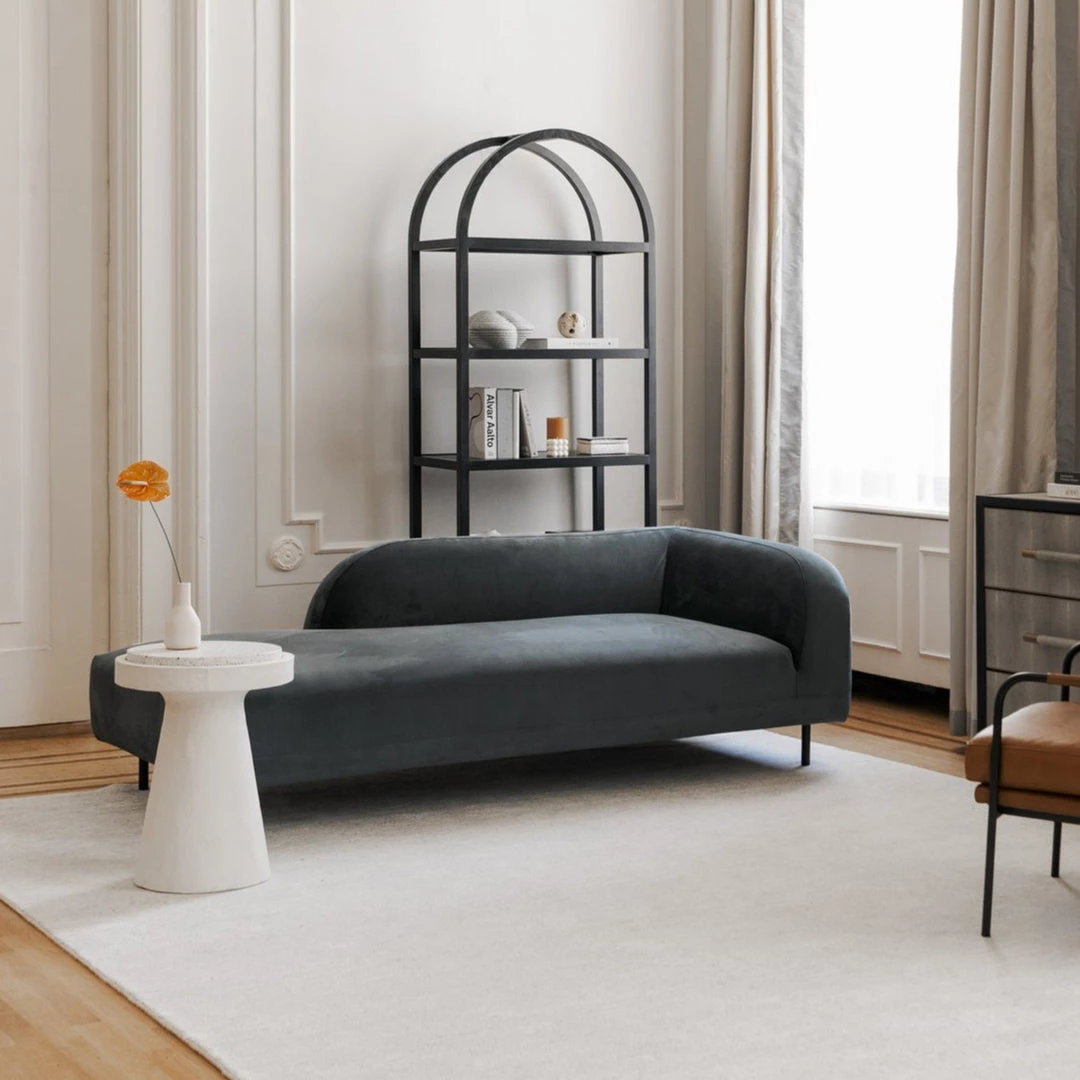 MOES Furniture SWELL VELVET CHAISE: ANTHRACITE 2 MOES Furniture SWELL VELVET CHAISE: ANTHRACITE