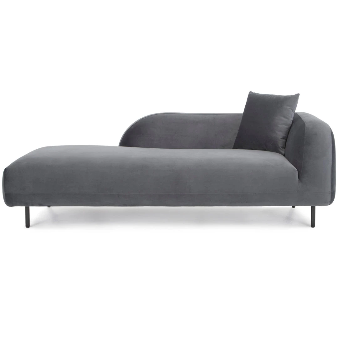 MOES Furniture SWELL VELVET CHAISE: ANTHRACITE 1 MOES Furniture SWELL VELVET CHAISE: ANTHRACITE