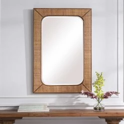 UTTERMOST TAHITI WOVEN RATTAN MIRROR Mirrors