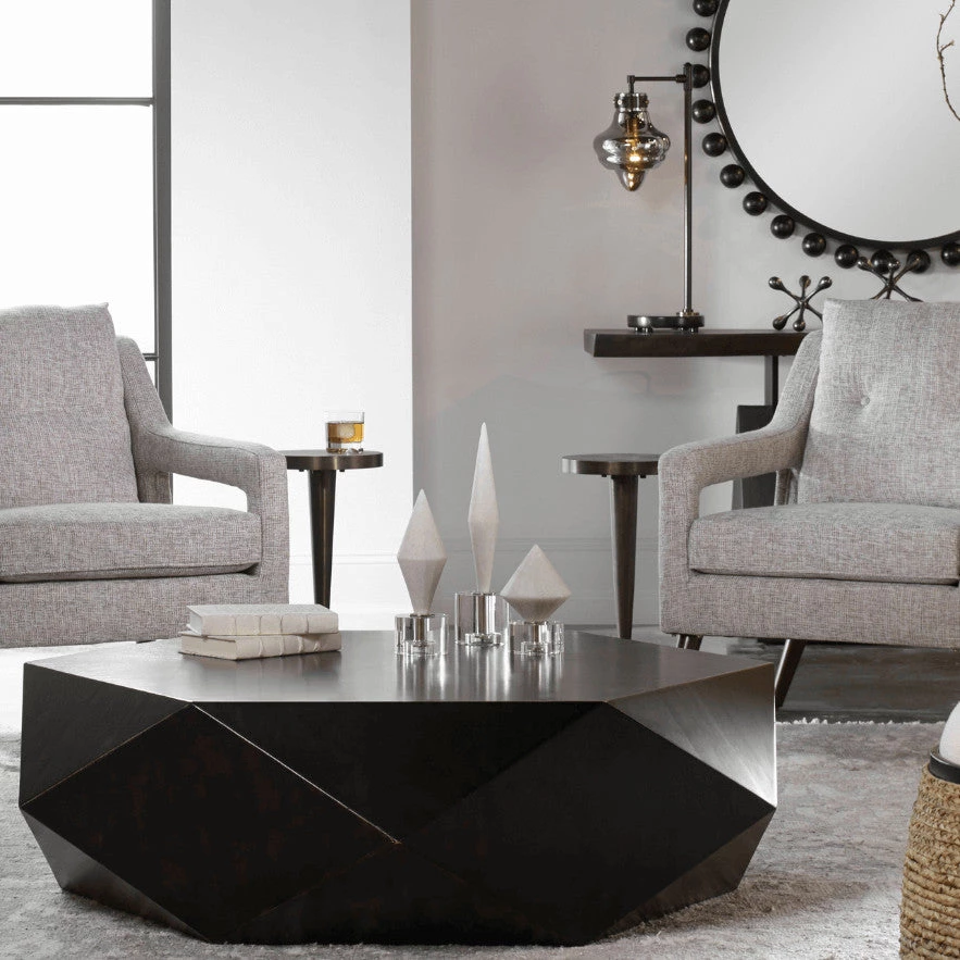 UTTERMOST Living Room TAMBORA COFFEE TABLE: WORN BLACK 3 UTTERMOST Living Room TAMBORA COFFEE TABLE: WORN BLACK