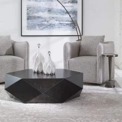 UTTERMOST Living Room TAMBORA COFFEE TABLE: WORN BLACK