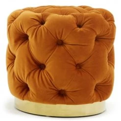 VIG Furniture TANGERINE BUTTON TUFTED VELVET OTTOMAN