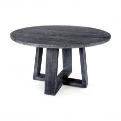 MOES Furniture TANYA ROUND DINING TABLE: SANDBLASTED BLACK