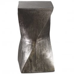 UTTERMOST TARNISHED SILVER TWIST ACCENT TABLE Furniture