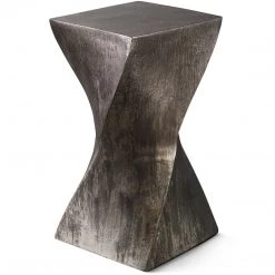 UTTERMOST TARNISHED SILVER TWIST ACCENT TABLE Furniture