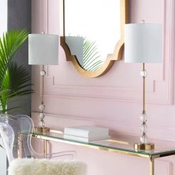 SURYA Lighting TARYN CRYSTAL & BRASS BUFFET LAMP | SET OF 2