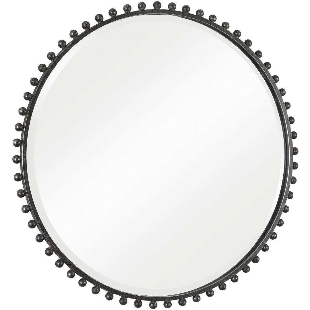 UTTERMOST TAZA ROUND MIRROR: ANTIQUE BLACK 4 UTTERMOST TAZA ROUND MIRROR: ANTIQUE BLACK