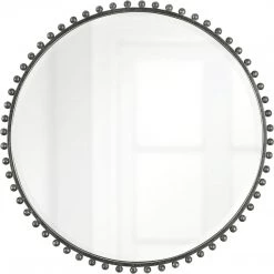 UTTERMOST TAZA ROUND MIRROR: ANTIQUE BLACK