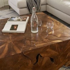 PHILLIPS COLLECTION TEAK SLICE SQUARE COFFEE TABLE Furniture