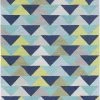 SURYA POP ANGLES WOOL RUG: BLUE, LIME
