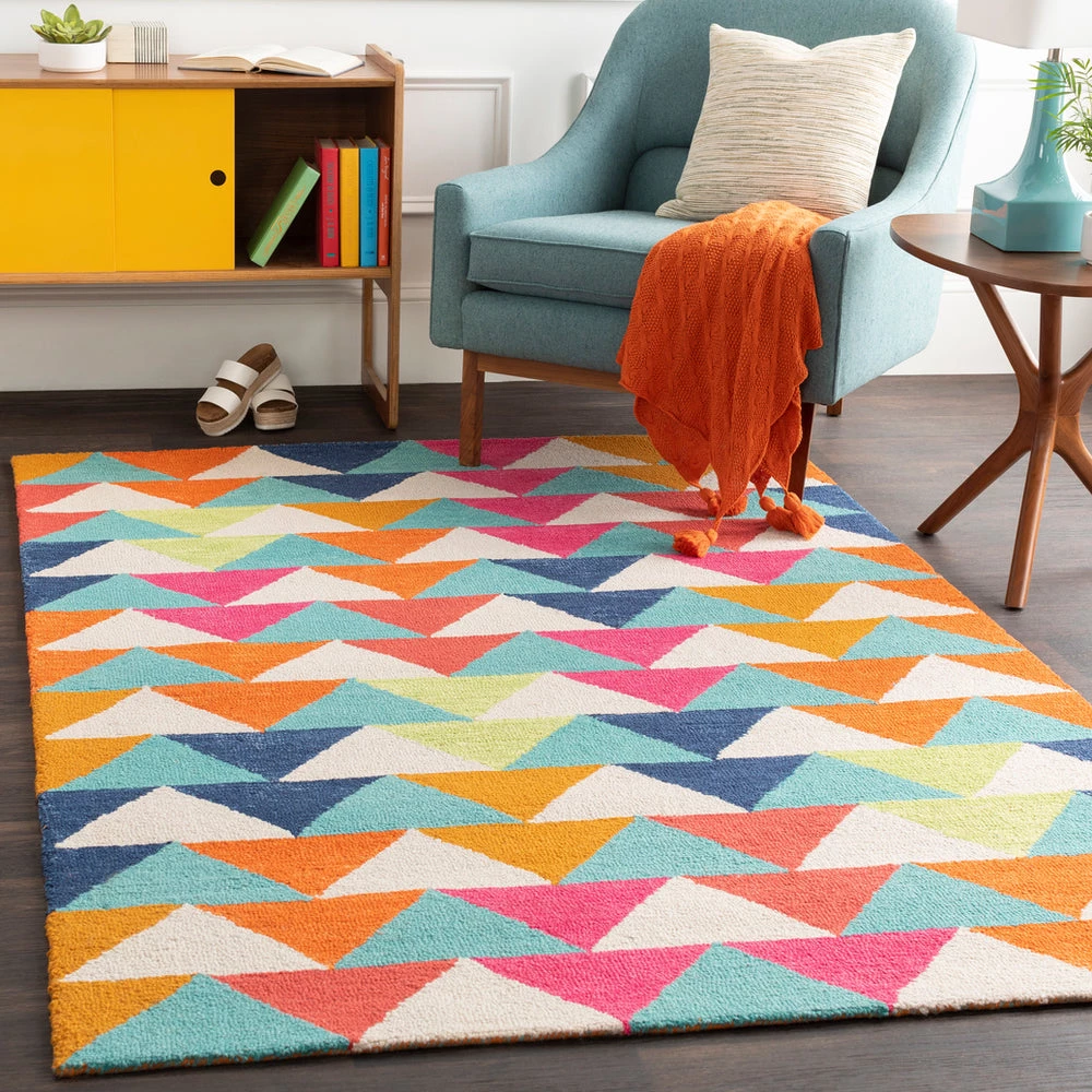 SURYA POP ANGLES WOOL RUG: ELECTRIC MULTI 5 SURYA POP ANGLES WOOL RUG: ELECTRIC MULTI