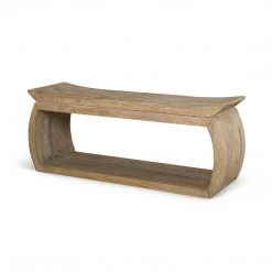 UTTERMOST TEMPLE NATURAL ELM WOOD BENCH