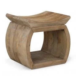 UTTERMOST TEMPLE NATURAL ELM WOOD STOOL Living Room