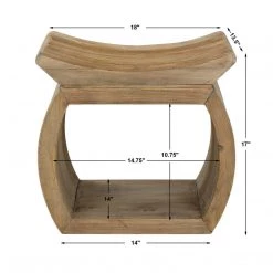 UTTERMOST TEMPLE NATURAL ELM WOOD STOOL Living Room