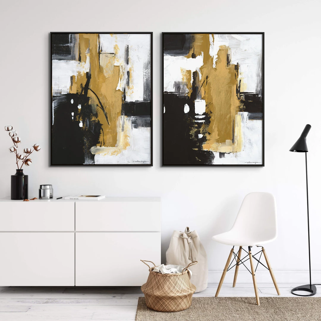 L ART "THE GRID" CANVAS ART DIPTYCH 2 L ART "THE GRID" CANVAS ART DIPTYCH