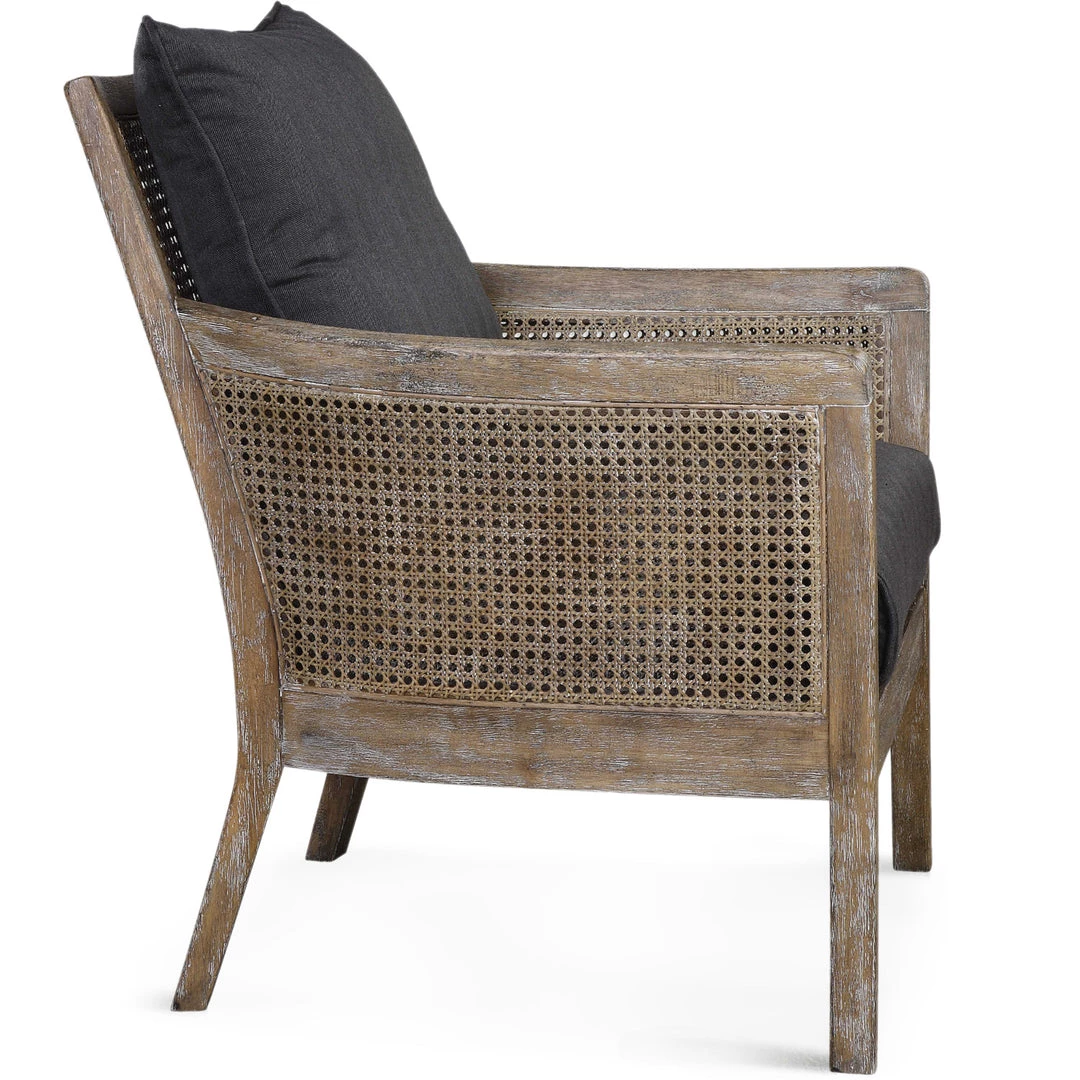 UTTERMOST Furniture THE GROVE CANE CHAIR: CHARCOAL 2 UTTERMOST Furniture THE GROVE CANE CHAIR: CHARCOAL