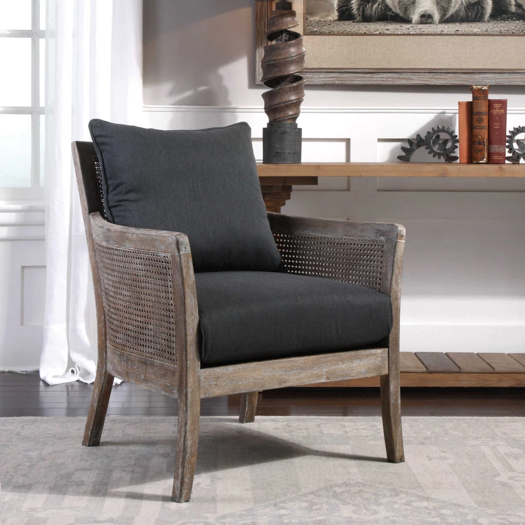 UTTERMOST Furniture THE GROVE CANE CHAIR: CHARCOAL 5 UTTERMOST Furniture THE GROVE CANE CHAIR: CHARCOAL