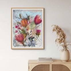 L ART Wall Art "THE SUMMER HOUSE" GLASS FRAMED ART