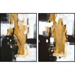 L ART "THE GRID" CANVAS ART DIPTYCH