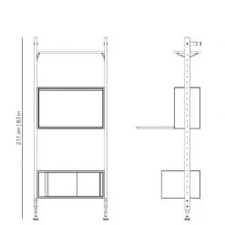 NUEVO THEO WALL UNIT WITH DRAWER Living Room