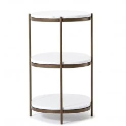 FOUR HANDS THREE TIER OVAL END TABLE