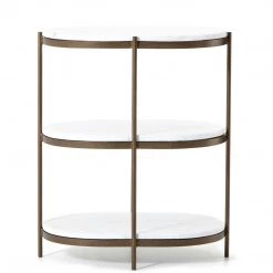 FOUR HANDS THREE TIER OVAL END TABLE