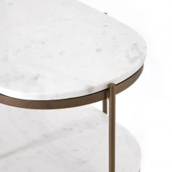 FOUR HANDS THREE TIER OVAL END TABLE