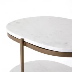 FOUR HANDS THREE TIER OVAL END TABLE