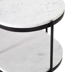 FOUR HANDS THREE TIER OVAL END TABLE