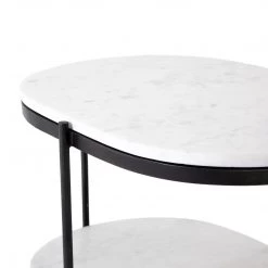 FOUR HANDS THREE TIER OVAL END TABLE