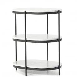 FOUR HANDS THREE TIER OVAL END TABLE