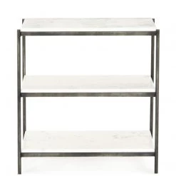 FOUR HANDS THREE TIER MARBLE END TABLE