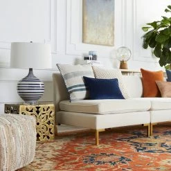 SURYA TIDELINE LAMP: NAVY, WHITE Lighting