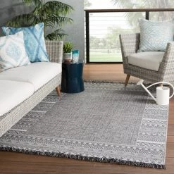 JAIPUR TIKAL KEYAN INDOOR-OUTDOOR RUG: GREY
