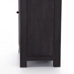 FOUR HANDS Furniture TILDA BLACK WASH MANGO + CANE TALL CABINET