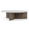 FOUR HANDS TOLI ITALIAN WHITE MARBLE + OAK COFFEE TABLE Furniture