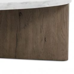 FOUR HANDS TOLI ITALIAN WHITE MARBLE + OAK COFFEE TABLE Furniture