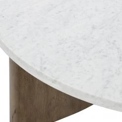FOUR HANDS TOLI ITALIAN WHITE MARBLE + OAK COFFEE TABLE Furniture
